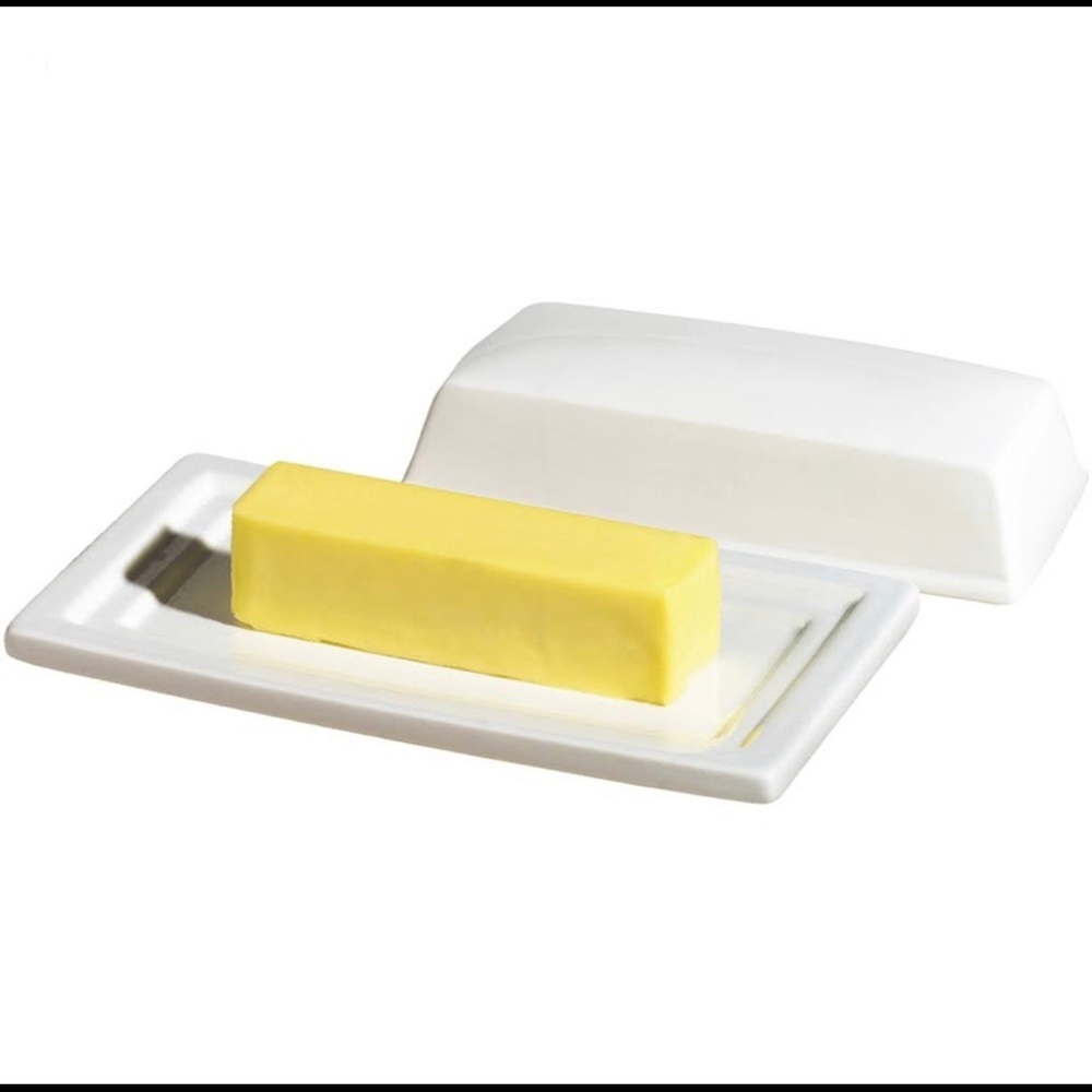 OGGI White Ceramic Butter Dish